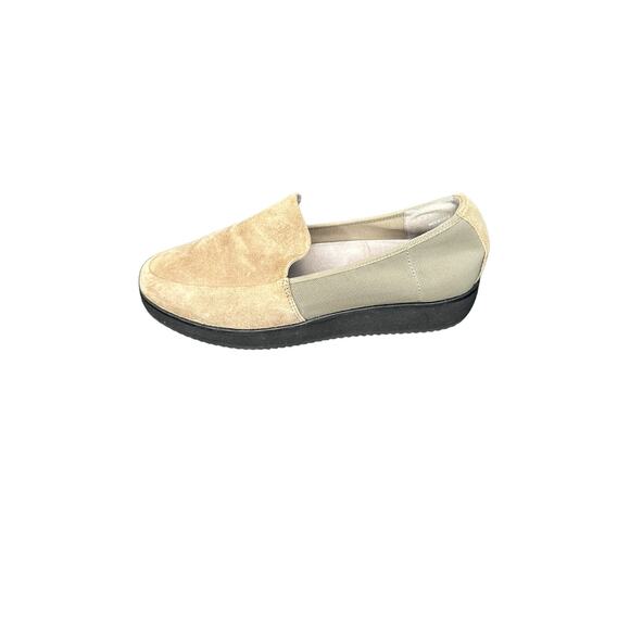 Eileen Fisher Tan Dell Mesh Suede Platform Loafers Size 8 1/2 Work Office - Picture 6 of 10